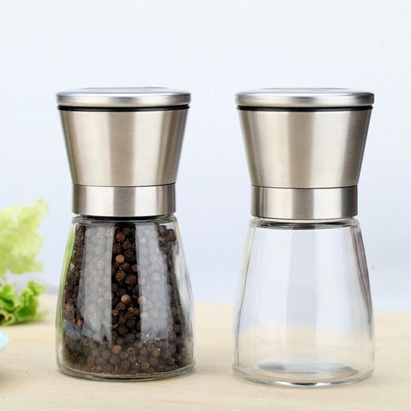 

applied kitchen grinder manual salt and pepper grinder set 1 shakers spices mill crusher stainless steel 3grade kitchen tools