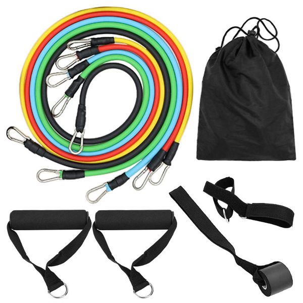 

11pcs resistance bands set workout gym home exercise tube elastic bands for fitness door anchor ankle straps fitness equipment