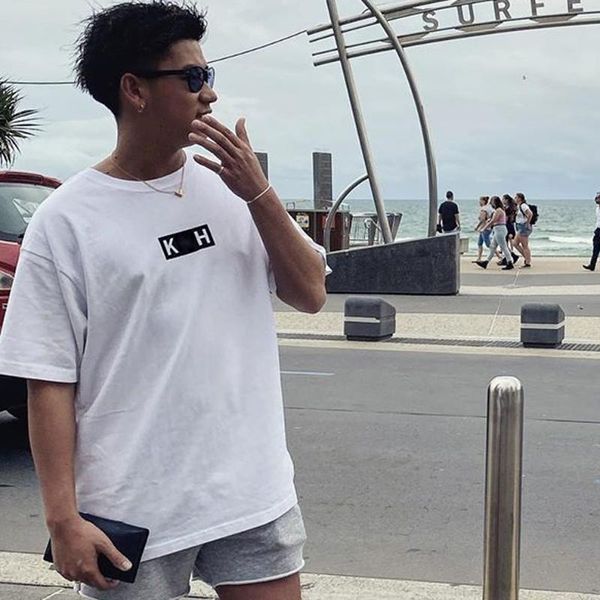 

kt box logo letter printed tee high street skateboard short sleeves summer hip hop t-shirt fashion men women tee breathable hfymtx765, White;black