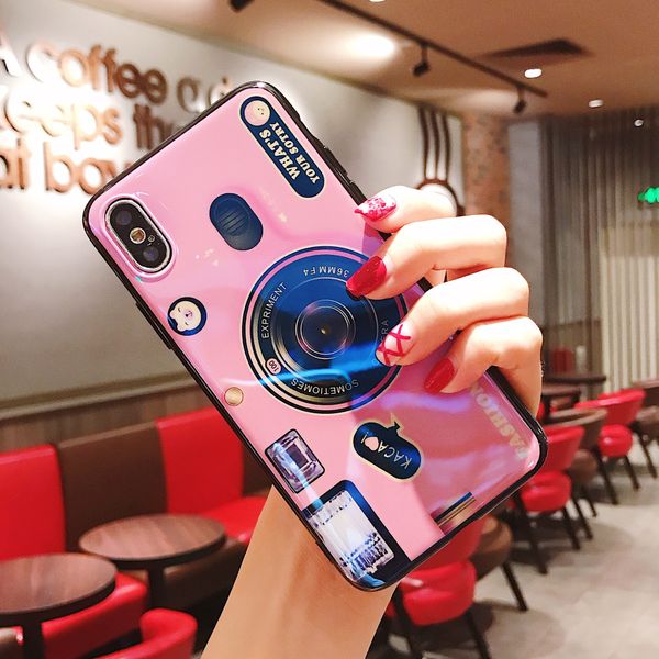 

girl style retro for iphone 7 plus camera case with multi-function kickstand designer phone case blue-ray silicone for samsung note9 case