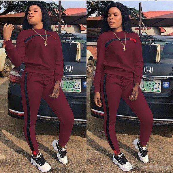 

fashion womens designer tracksuits womens suits striped panelled long sleeve womens tracksuits simple style casual suits, Gray