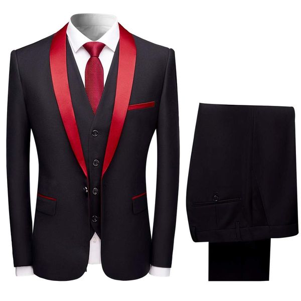 

suit male 3 piece set business men's suits 2019 autumn high-end formal blazers slim fit party wedding custom made slim fit suit, White;black