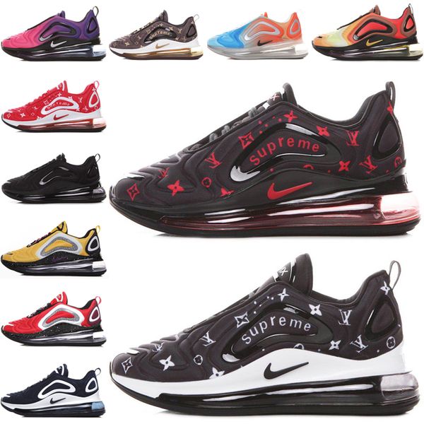 

2019 new shoes full cushioned men women neon triple black carbon grey sunset metallic silver chaussures running shoes eur size 36-45