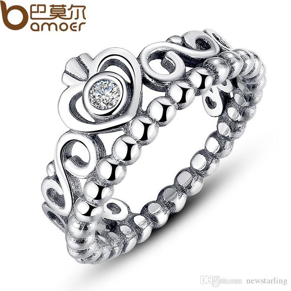 

925 silver crown wedding rings for women pandora style princess rings tiara crown wedding engagement ring for lady fashion jewelry