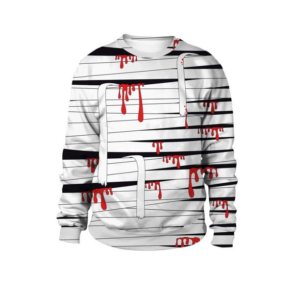 

womens scary halloween blood bandage 3d print party caps sweatshirt for women hoodies halloween sweatshirt c30813, Black