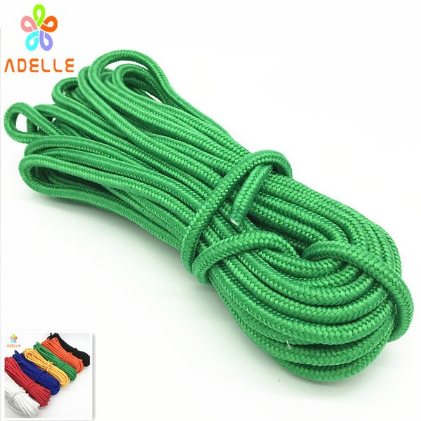 

strong braided nylon rope 3/4/6/8/10mm polypropylene paracord tent climbing hiking sport equipment survival 10m, Black;white