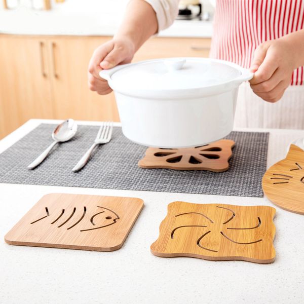 

1pc wooden pot mat coffee cup mug pad drink insulation placemats non-slip bowl table mat kitchen accessories