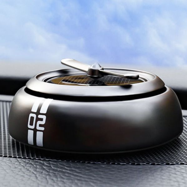 

car perfume ornaments round auto air freshener fragrance accessories solar rotating home gift interior zinc alloy reusable mini