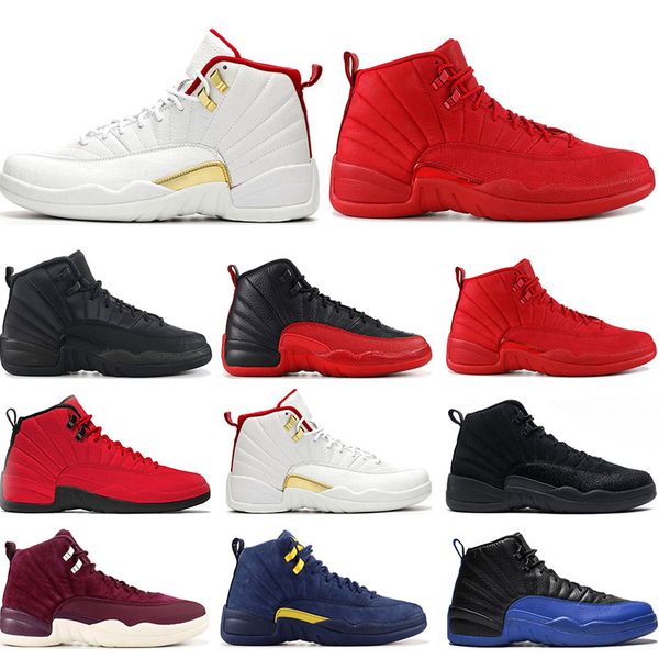 

Top quality Mens 12s basketball shoe FIBA Game Royal NYLON WNTR Gym Red Gamma blue Bordeaux 12 Flu Game sports sneaker trainers 7-13