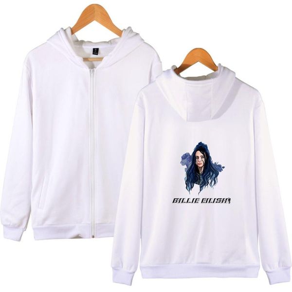 

hip hop super stars billie eilish zipper coat hoodie mens kpop singers jacket pullover casual be sweatshirt autumn streetwear, Black;brown