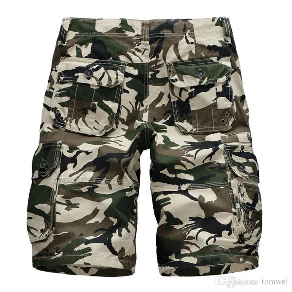 

летние грузовые шорты мужские камуфляжные хлопчатобумажные шорты свободные короткие брюки мульти-карман длиной до колен спортивные брюки пов, White;black