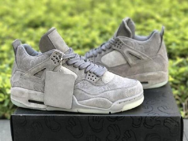 

4 cool grey 4s mens designers basketball shoes glows in the dark kaws x 4 cool black cool grey sports shoes edhj