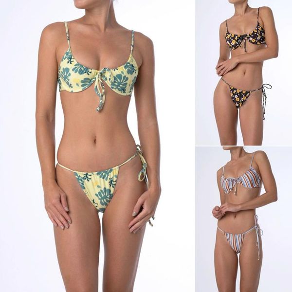 

sondr sexy цветочные бикини set женщины бинты push up проложенный thong biquini женщины купальники холтер стиль пляж бассейн wear