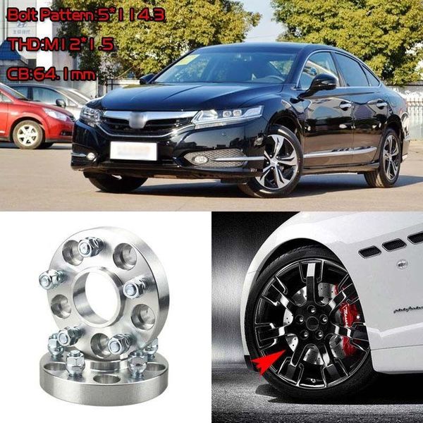 

4pcs 1" wheel spacers adapters 5 lug 5x4.5"/5x114.3-12x1.5 for honda spirior 09
