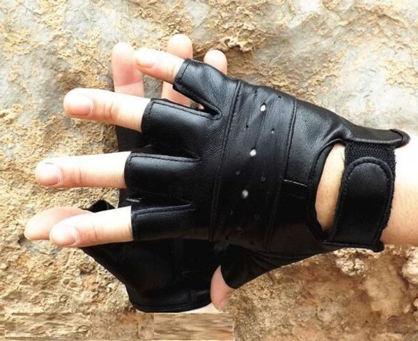 

5pcs/lot mix styles fashion black real leather fingerless gloves for dancing motorcycle driving sports gl0, Blue;gray