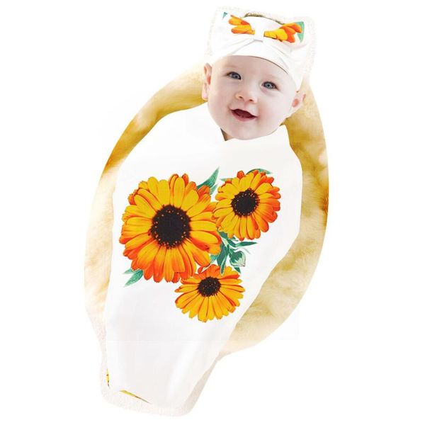 

blankets & swaddling 2 pieces set born swaddle wrap +hat cotton baby receiving blanket bedding cartoon cute infant sleeping bag for 0-3 mont