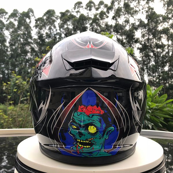 

full face motorcycle helmet casco motorbike funny face with inner sun visor winter double visor motorcycle hat