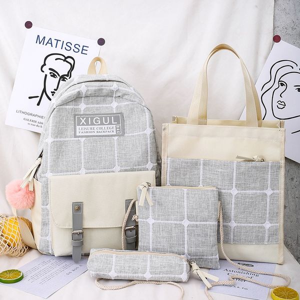 

новый 4шт / комплект canvas женщины рюкзаки школа сумка для книги тинейджеров девушки студент высокого качества сумки для женщин путешествие