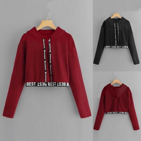 

sweatshirts women's casual letter long sleeve splice pullover hooded autumn solid daily women's sweatshirt sudadera s-xxl, White;black