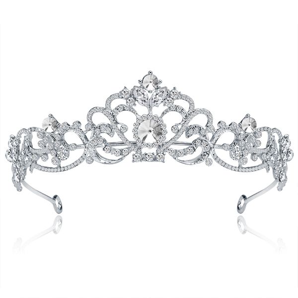 Braut Tiaras mit Rhinestones Hochzeit Schmuck Mädchen Headstücke Geburtstag Party Performance Pageant Crystal Crowns Hochzeitszubehör BW-DA004