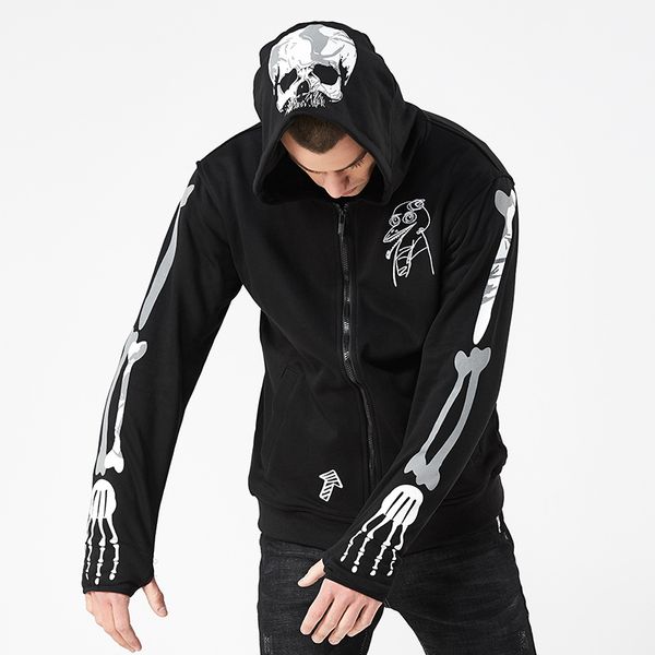 

fashion designer hoodies for mens sweatshirt spring autumn novelty mens outerwear with skulls casual fashion youth clothing m-3xl, Black