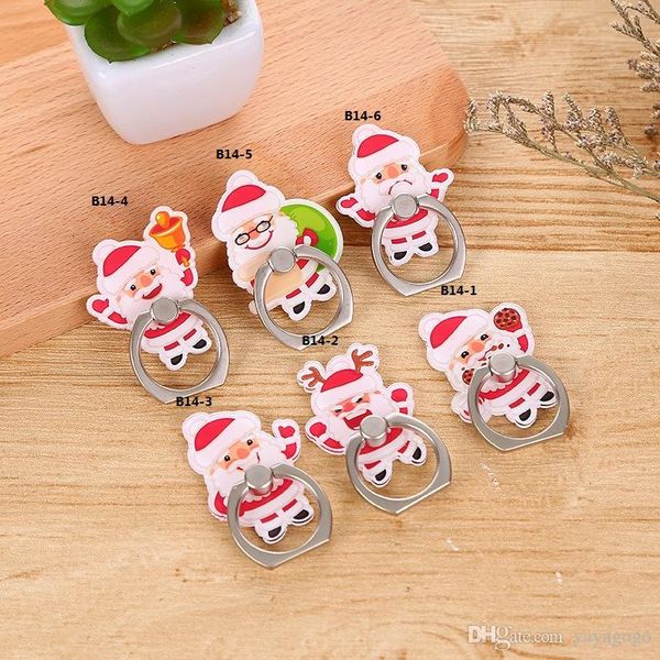 

universal 360 degree christmas design finger ring holder phone stand for samsung huawei mobile phones mounts