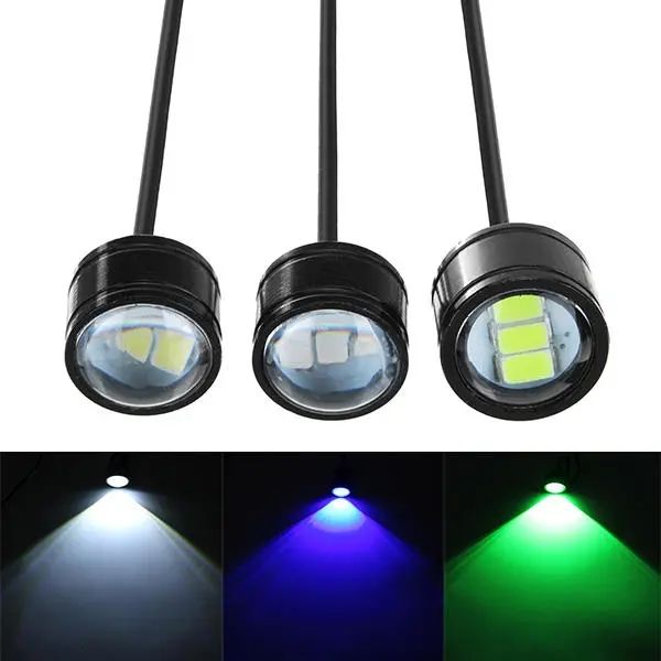 

12v motorcycle handlebar led headlights running spotlight bluegreenwhite - white