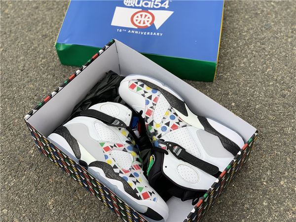 

new men 8s basketball shoes 8 quai 54 white designer luxury trainers shoes sports sneakers with box