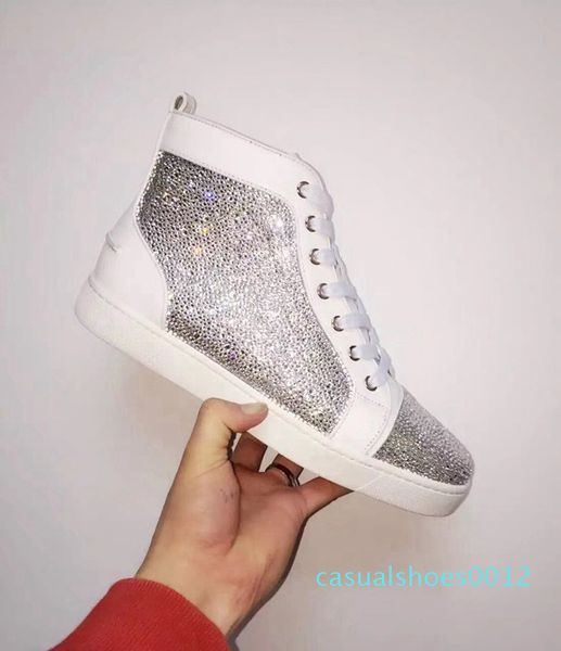 

green luxury designer sneakers classical designers shoes red bottom luxury shoes fashion brand studded spikes flat luxury shoe 7 colors 12c, Black