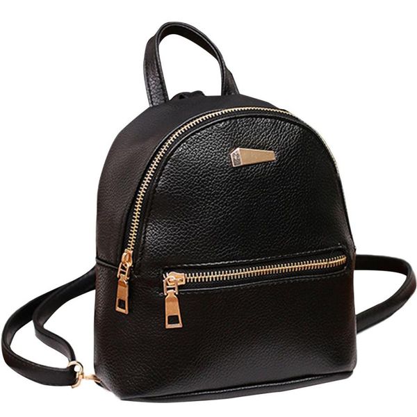 

women leather backpack school rucksack college shoulder solid fashion ladies satchel travel bag fashion mochila feminina l*5