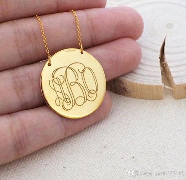 

pearl rosary with blank disc monogram pendant necklace wholesale monogrammed alloy round pendant pearl necklace monogram pendant necklace 01, Silver