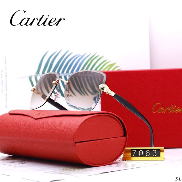 

2020 ladies pilot stylish sunglasses, popular frameless design men luxury designer brand 1gcartier sunglasses 1g, Black
