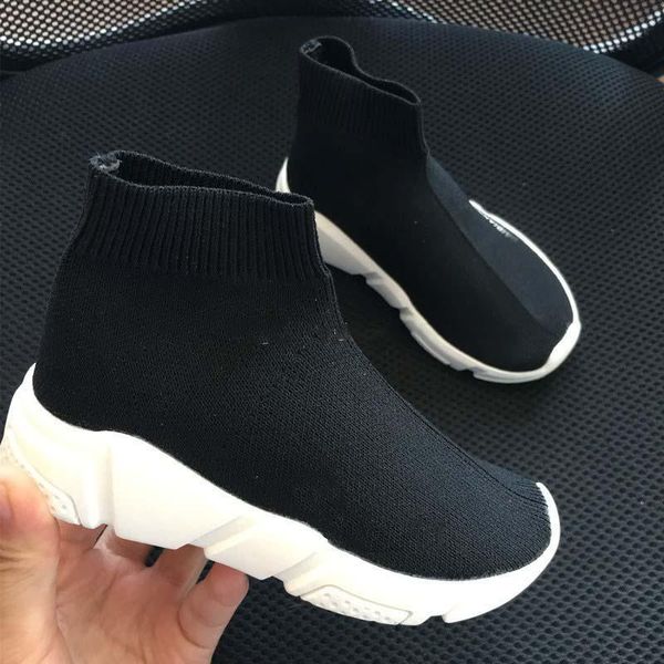 

2020 new casual running trainning sneakers cotton boy girl baleciag shoes breathable socks sports trainer size eur 25-35, Black