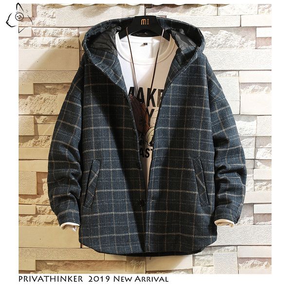 

man streetwear 2019 woollen cloth jackets mens thick windbreaker jacket male autumn winter japanese oversize jacket, Black;brown