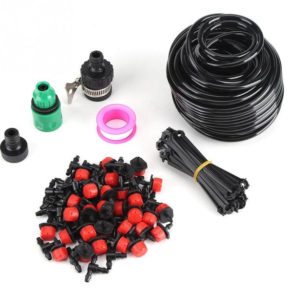 

25m garden diy automatic watering micro drip irrigation system garden self with adjustable dripper spray cooling watering kits
