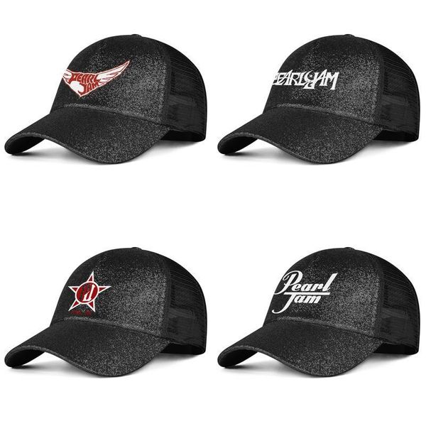 

pearl jam logo album mens and womens adjustable trucker cap designer customblank fitted cute classic hats star logo white flyers, Blue;gray