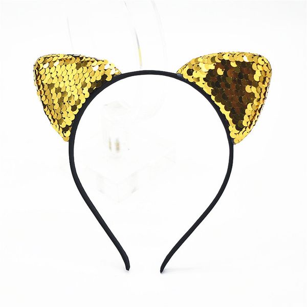

fashion can be heard hairband girl sequins cat ears cat hair accessories for women of the party, Slivery;white