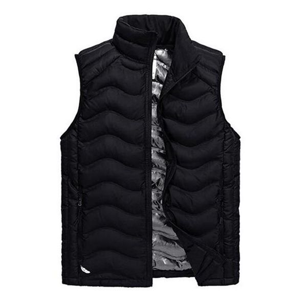 

new men's stand collar lightweight vest casual down jacket coat vest, Black;white