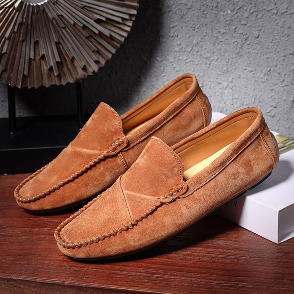 

2020 new foreign trade selling-large size casual set foot lazy shoes genuine leather peas shoes solid color all-match soft bottom trendy, Black