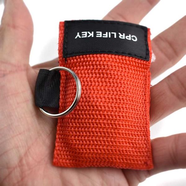 

20pcs/lot new cpr resuscitator mask keychain emergency face shield first aid cpr mask life rescue for health care tools 3 colors