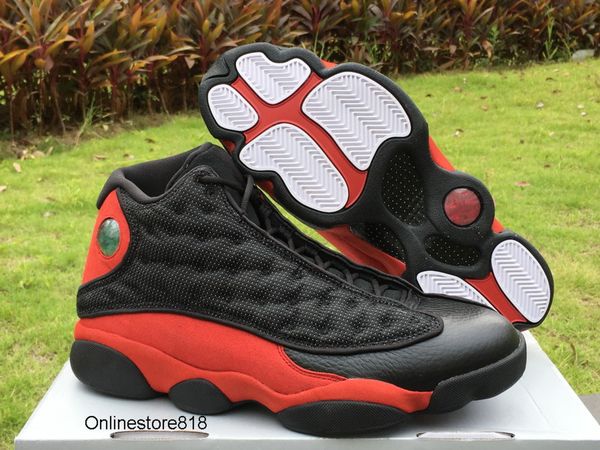 

good quality 13 bred man designer basketball shoes xiii black true red white fashion sport sneakers ship with original box
