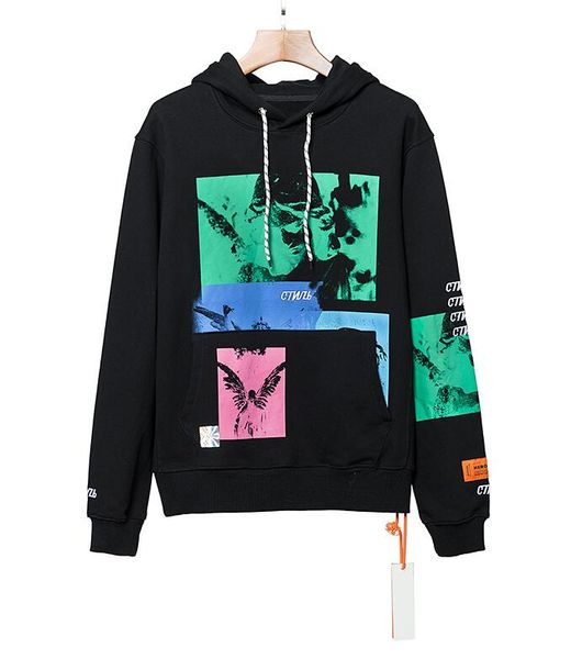 

New fa hion men hoodie heron pre ton embroidery pullover hoodie fa hion ca ual port weater, Black