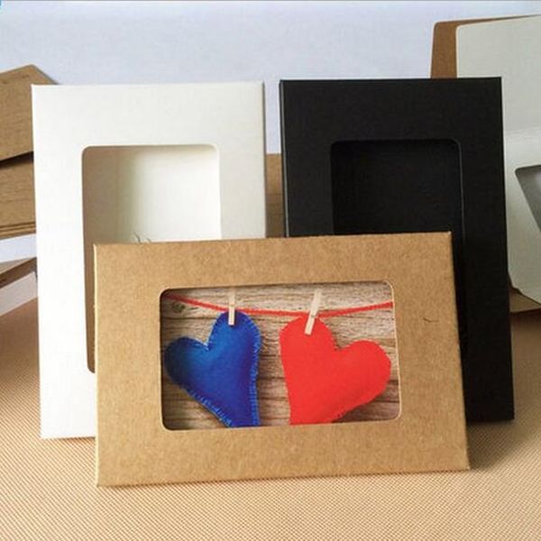 

50pcs/lot retro style hollow paper envelopes black white brown leather color hollowed out folded envelope box