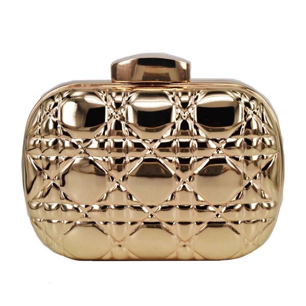

metal box fashion evening bags golden silver champange chain clutch bags day clutches female pochette purse shoulder bags t200223