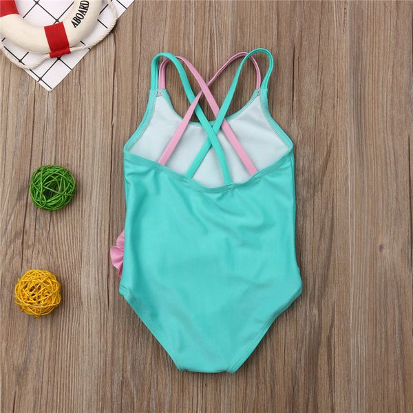 

2019 summer toddler kids baby girls flamingo bandage one-piece bikini swimwear swimsuit beachwear bathing suit