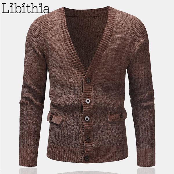 

men's wool sweaters cardigan patchwork colors v-neck polyester thick hombre loose clothing male dark grey black brown t278, White;black