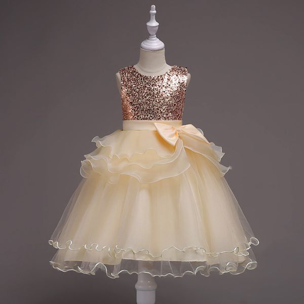 

flower girl dresses with sequins 2020 little girl party dress knee length kids gowns champagne red purple sky blue, White;blue
