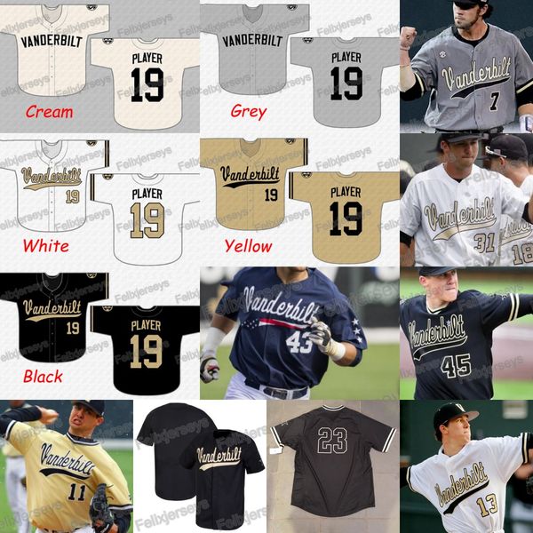 

Vanderbilt Commodores College Baseball Jerseys NCAA Custom Stitched Baseball Jersey S to 3XL Fast Free Shipping