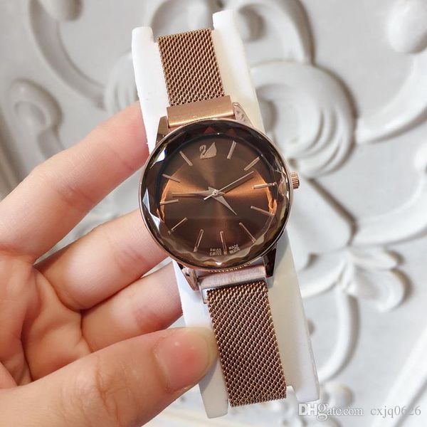 

items brand fashion women dress watch relojes de marca mujer brand milan belt luxury lady wristwatch classic quartz magnet buckle, Slivery;brown