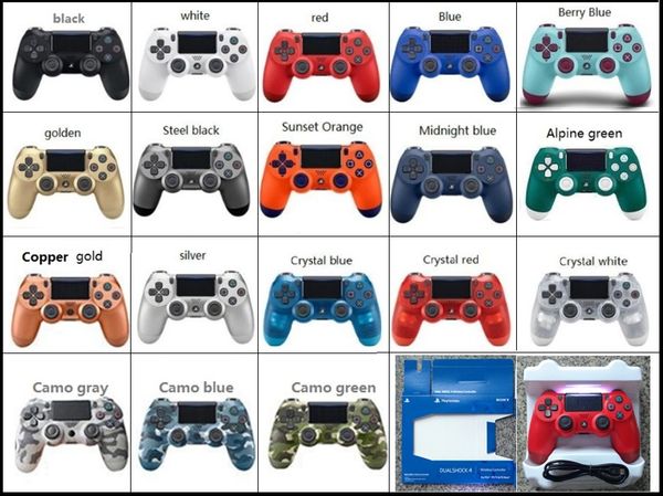 

18 color p 4 wirele controller hock 4 gamepad for p 4 joy tick with retail package logo game controller cheape t